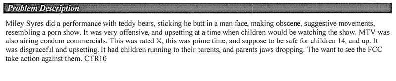 Illustration for article titled Every FCC Complaint About Miley Cyrus's VMA Twerking